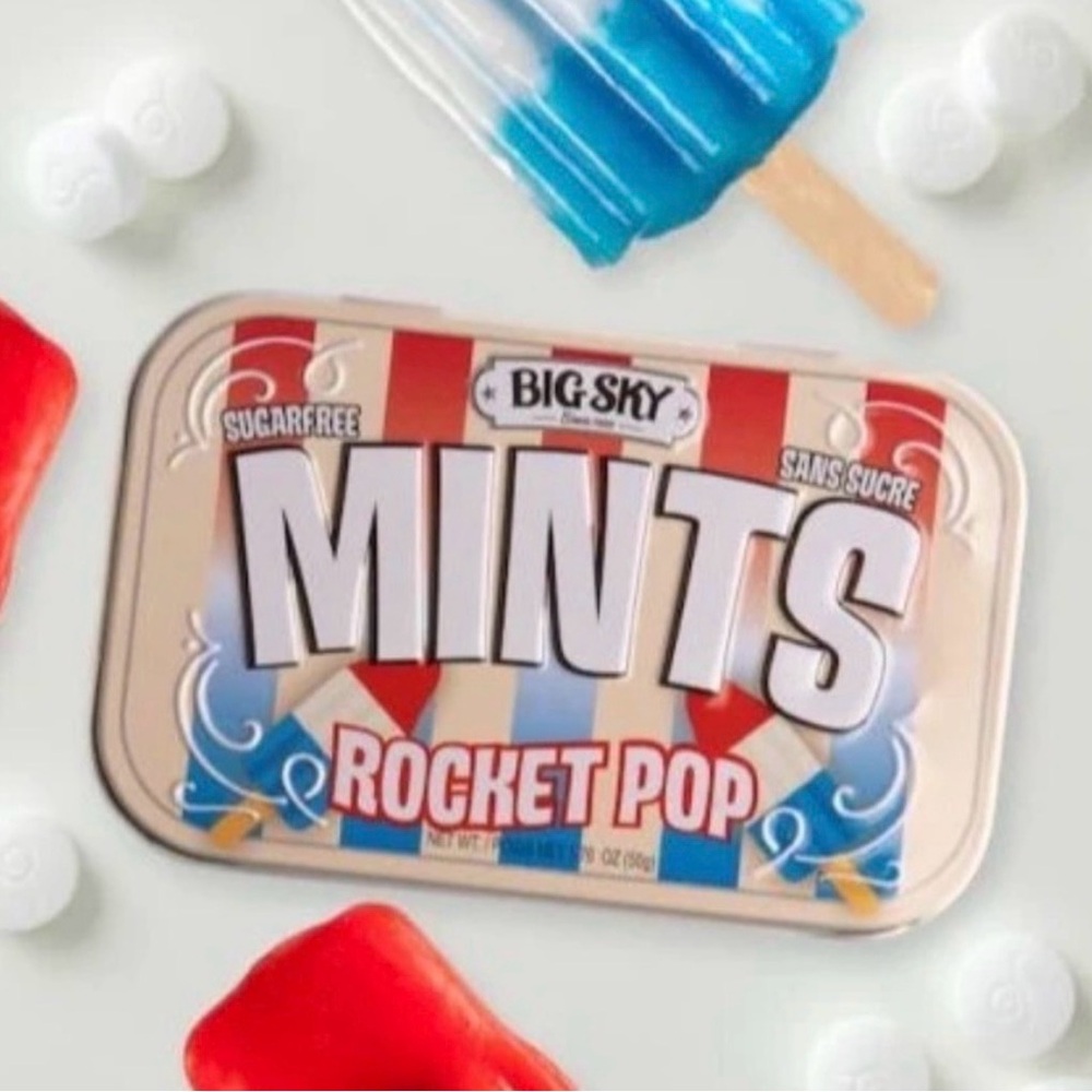 Big Sky Sugar Free Rocket Pop Mints w/ Tin 50 grams